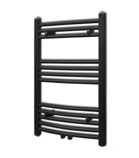 Radiador toallero de baño curvo negro 500 x 764 mm