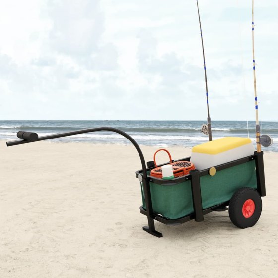 Carrito de pesca con bolsa de acero negro