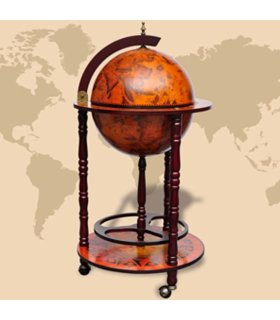 Mueble bar de bola del mundo madera de eucalipto