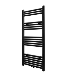 Radiador toallero de baño recto negro 500 x 1160 mm