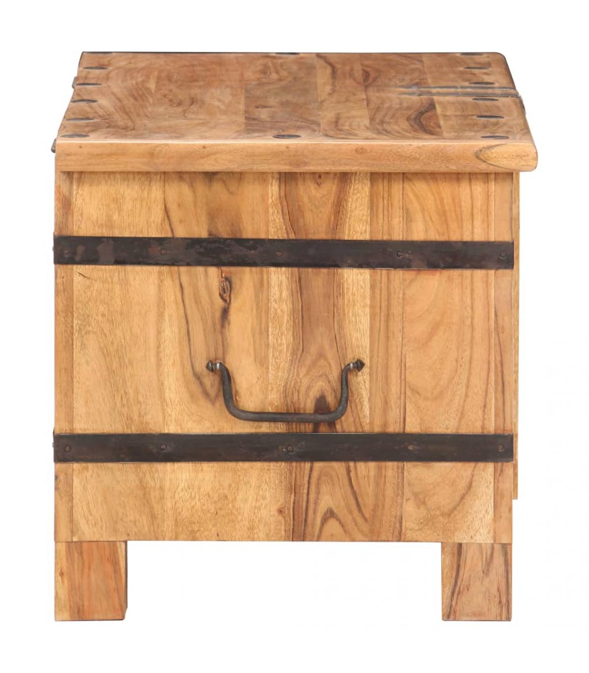 Baúl de almacenamiento de madera de acacia