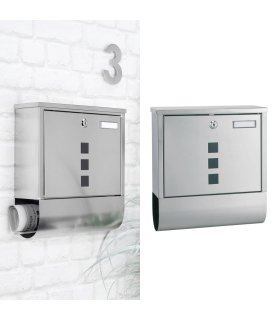 HI Buzón con compartimento de periódicos acero inox