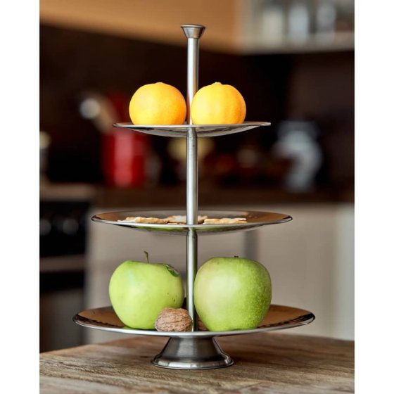 Excellent Houseware Bandeja para servir 3 niveles acero inox 36, 5cm