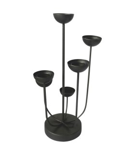 Lesli Living Soportes de vela Mira negro 45,5 cm