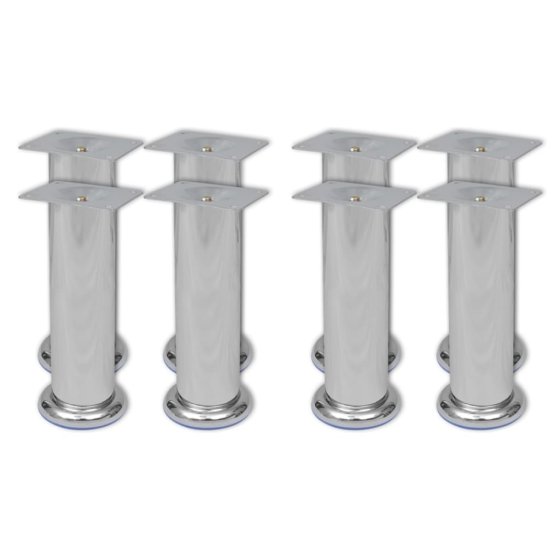 Patas de sofá 8 unidades redondas cromadas 180 mm