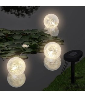 Lámpara solar con 3 LED flotantes en forma de bola para piscina