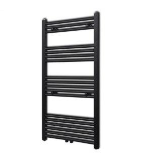 Radiador toallero de baño recto negro 600 x 1160 mm