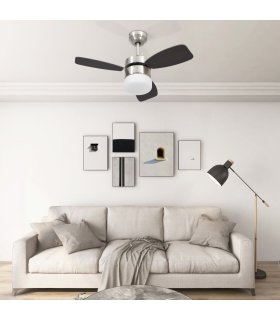 Ventilador de techo con luz con mando marrón oscuro 76 cm