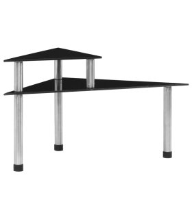 Estantería de cocina vidrio templado negro 49,5x35x26 cm