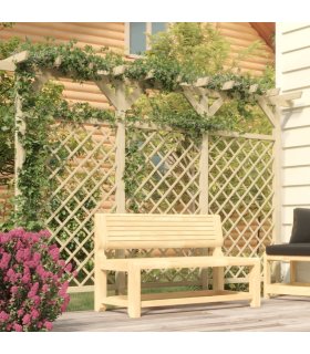 Valla de jardín con pérgola madera pino impregnada 300x50x200cm