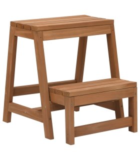 Taburete con peldaños plegable madera maciza de abeto
