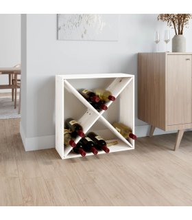 Botellero de madera maciza de pino blanco 62x25x62 cm