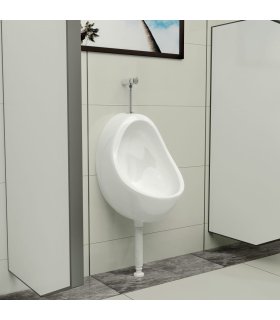 Urinario de pared con válvula de descarga cerámica blanco