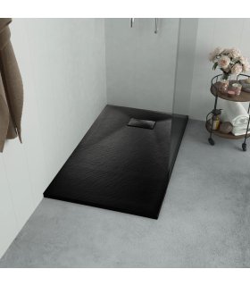 Plato de ducha SMC negro 100x80 cm