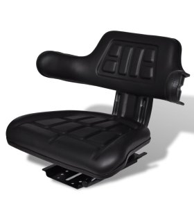 Asiento de tractor con respaldo negro