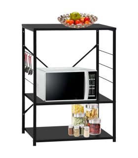 Armario para microondas madera ingeniería negro 60x39,6x79,5 cm