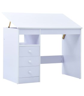 Escritorio infantil de dibujo inclinable blanco