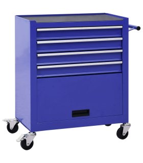 Carro para herramientas con 4 cajones acero azul