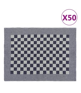 Paños de cocina 50 uds algodón azul y blanco 50x70 cm