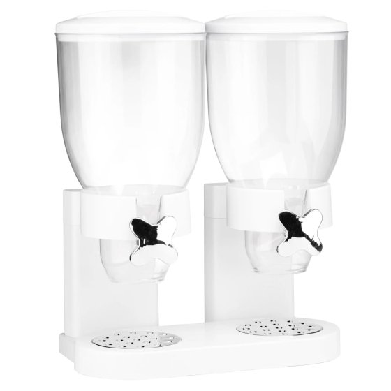 HI Dispensador de cereales doble blanco 2x3,5 L