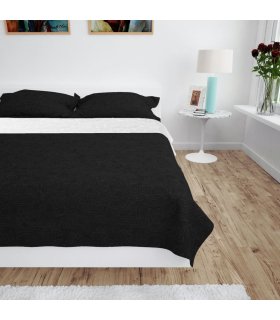 Cubrecama acolchado doble cara 170x210 cm blanco y negro
