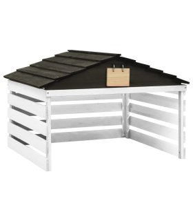 Caseta de cortacésped robótico blanco y negro 78x74x54 cm abeto