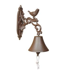 Esschert Design Timbre de puerta marrón de hierro fundido BR22