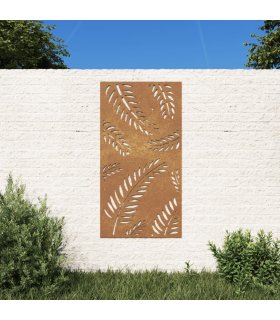 Adorno de pared de jardín acero corten diseño de hoja 105x55 cm
