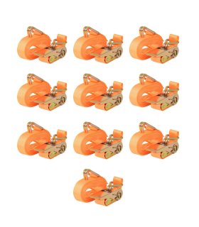 Correas de sujeción de trinquete 10 uds 0,4 T 6mx25mm naranja