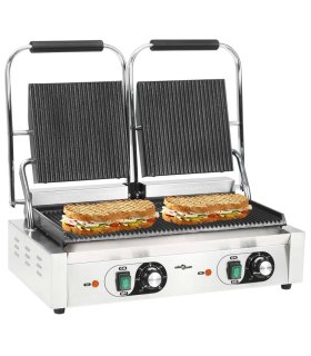 Grill parrilla estriada doble 3600 W 57x30,5x20 cm