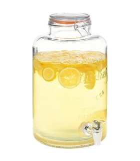 Dispensador de agua XXL con grifo vidrio transparente 8 L