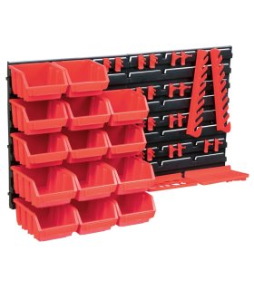 Kit de cajas de almacenaje 39 pzas paneles de pared rojo negro