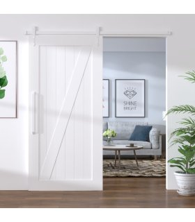 Kit herrajes para puertas correderas de acero blanco 183 cm