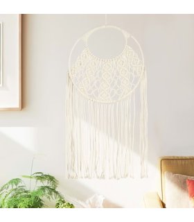 Adorno de pared de macramé algodón 40x80 cm